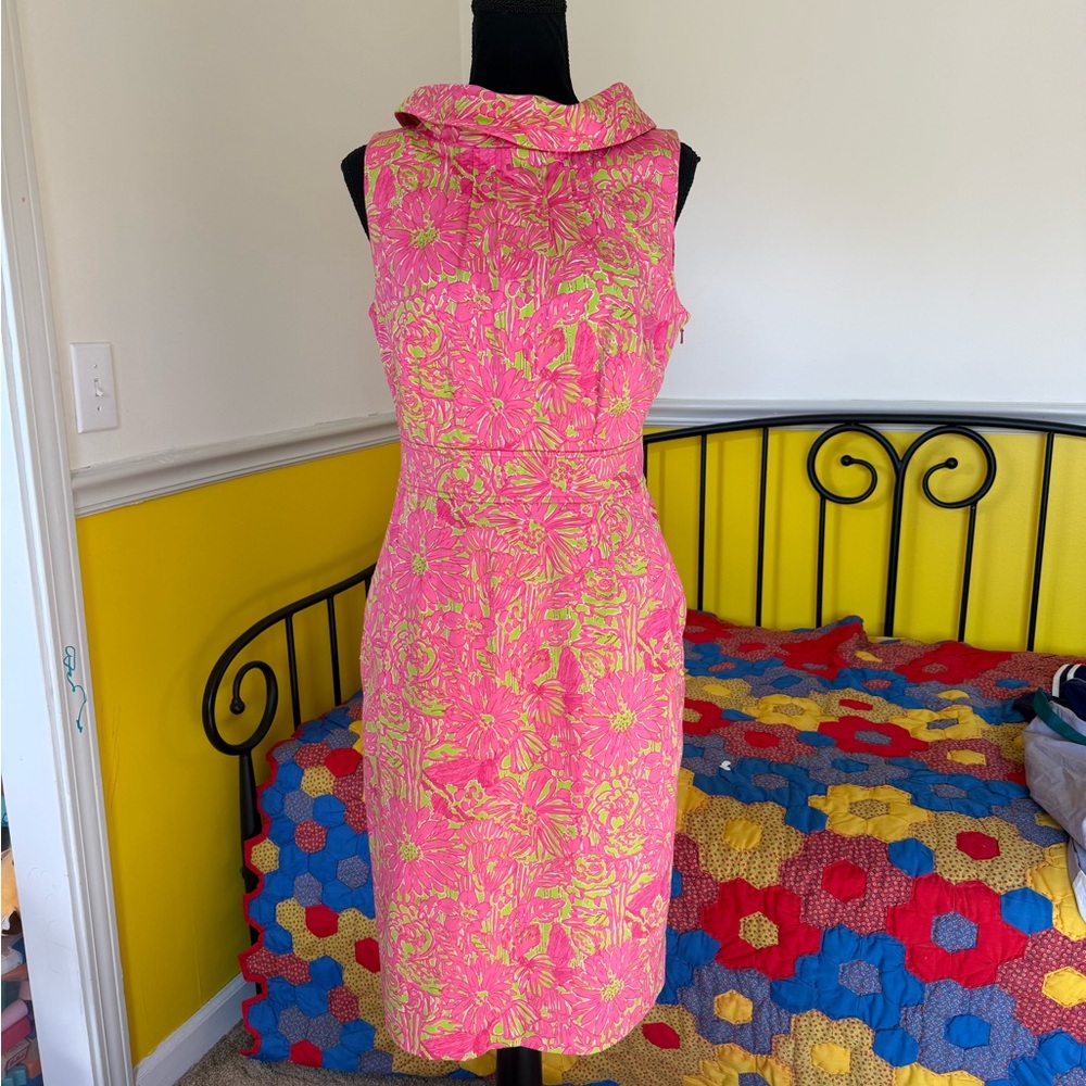 CLEARANCE Rare Lilly Pulitzer Secret Garden Pink Daiquiri Sleeveless Shift Dress